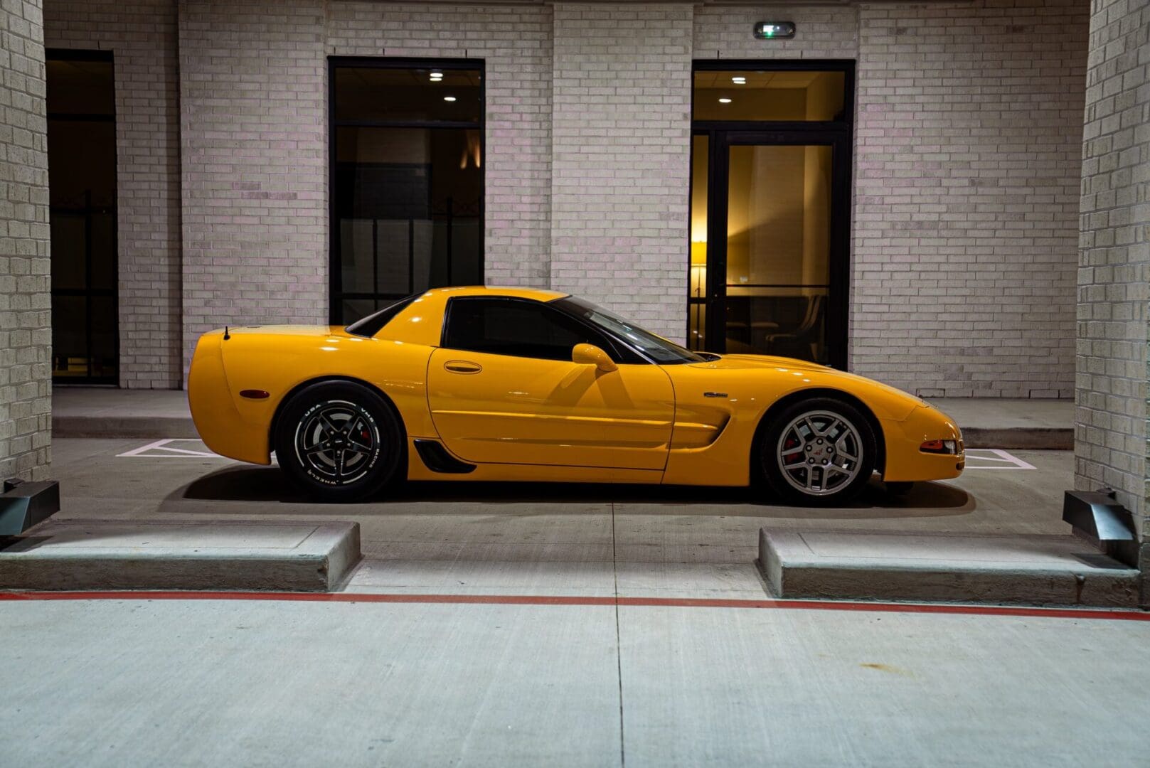 yellow color stylish car side view